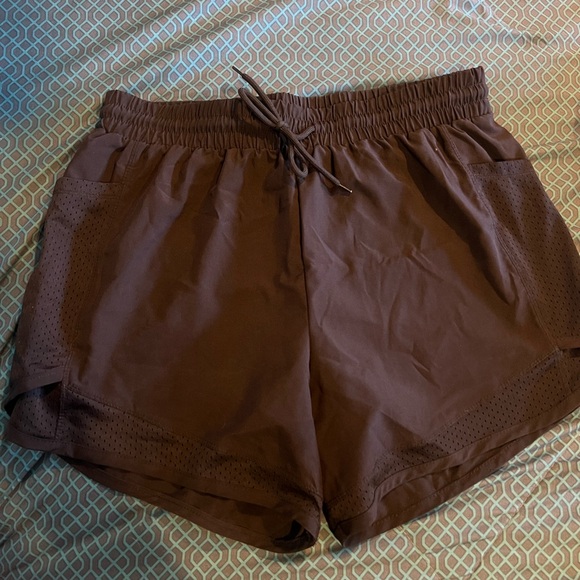 Black Women's Workout Shorts with Extra Inner Layer - Picture 1 of 7
